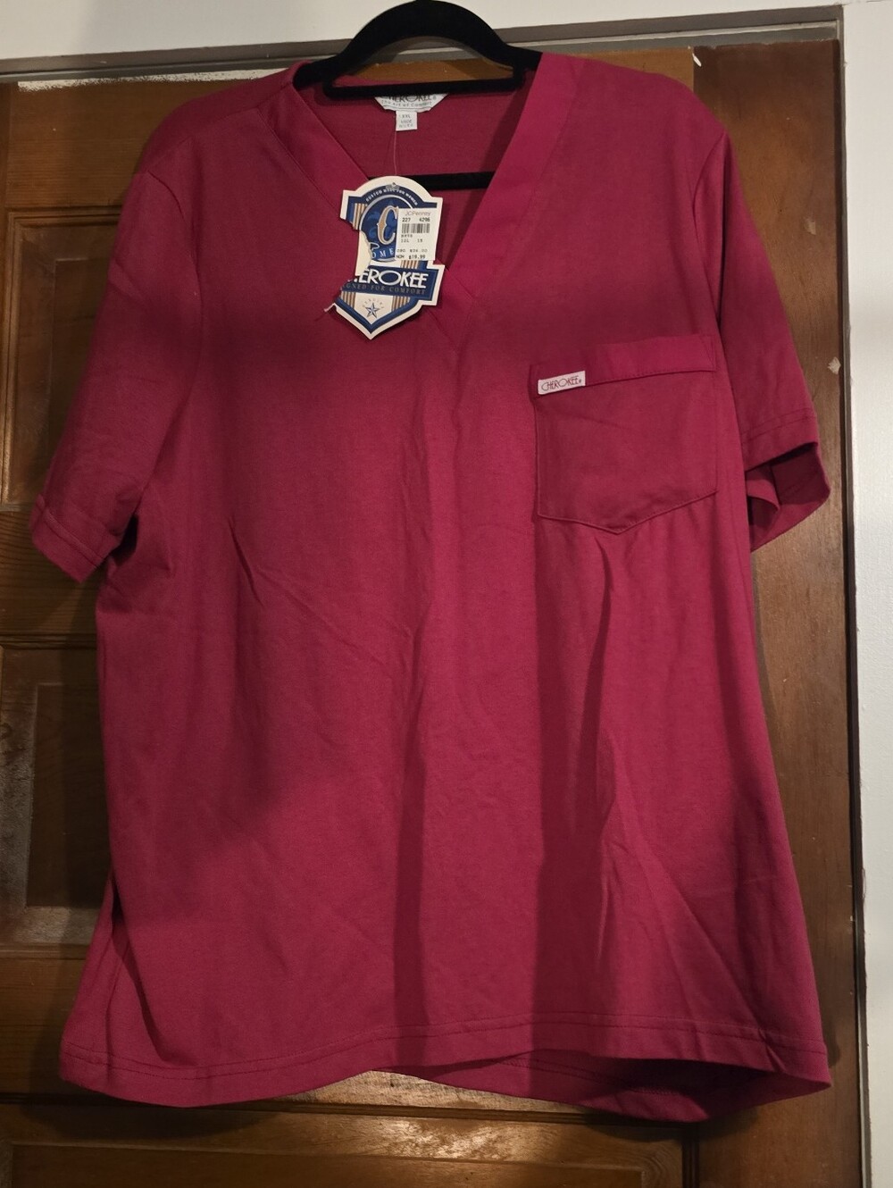 Cherokee V-Neck Top - Raspberry Pink